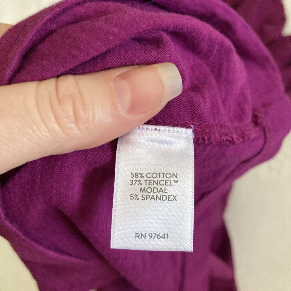 J Jill purple Knit Shirt Dress Cotton Blend Short Sleeve stretch Plus size 3X - Picture 8 of 13